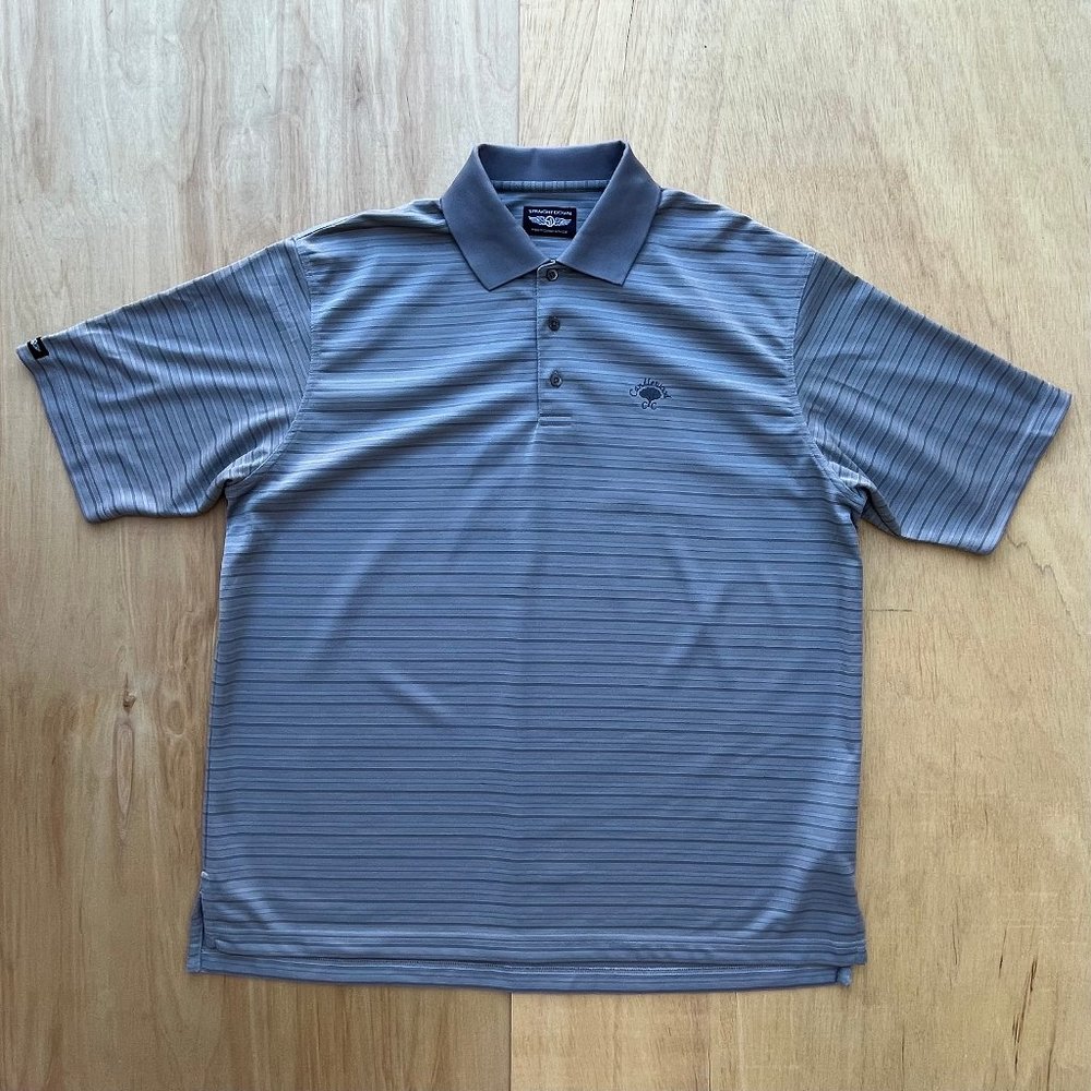 CANDLEWOOD COUNTRY CLUB CA STRAIGHT DOWN Men's Gray Striped Polo Shirt sz L